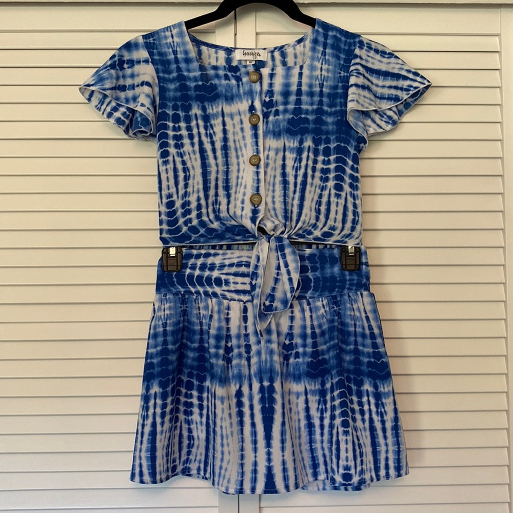 Speechless Kids 2 piece tie-dye crop top and skort set